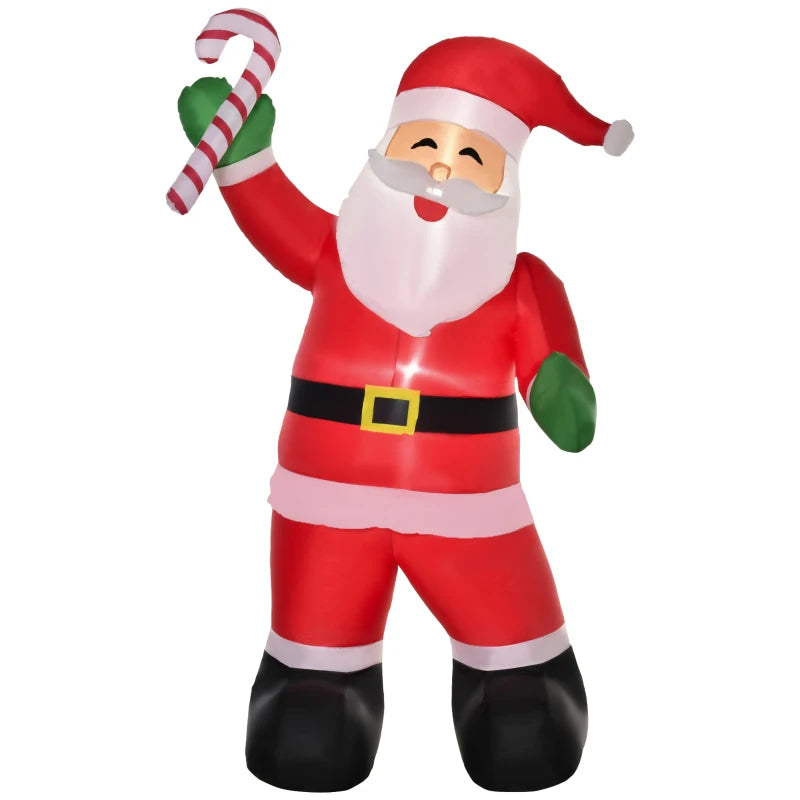 8' Christmas Inflatable Santa Claus, Outdoor Blow-Up Yard Decoration with LED Lights Display