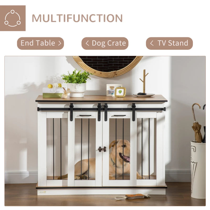 Dog Crate, Dog Cage End Table with Divider Panel, Dog Crate Furniture for Large Dog and 2 Small Dogs