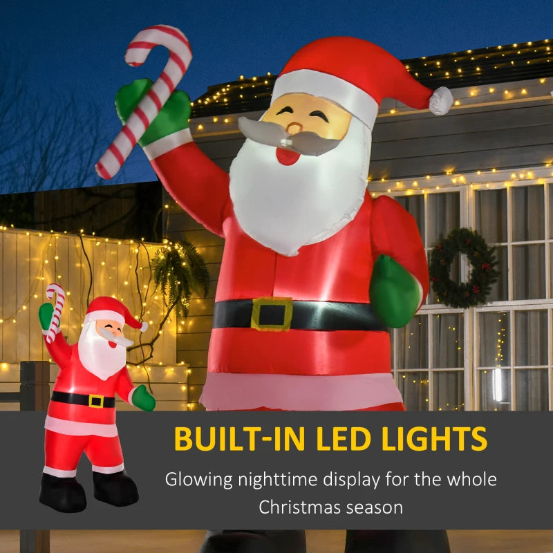 8' Christmas Inflatable Santa Claus, Outdoor Blow-Up Yard Decoration with LED Lights Display