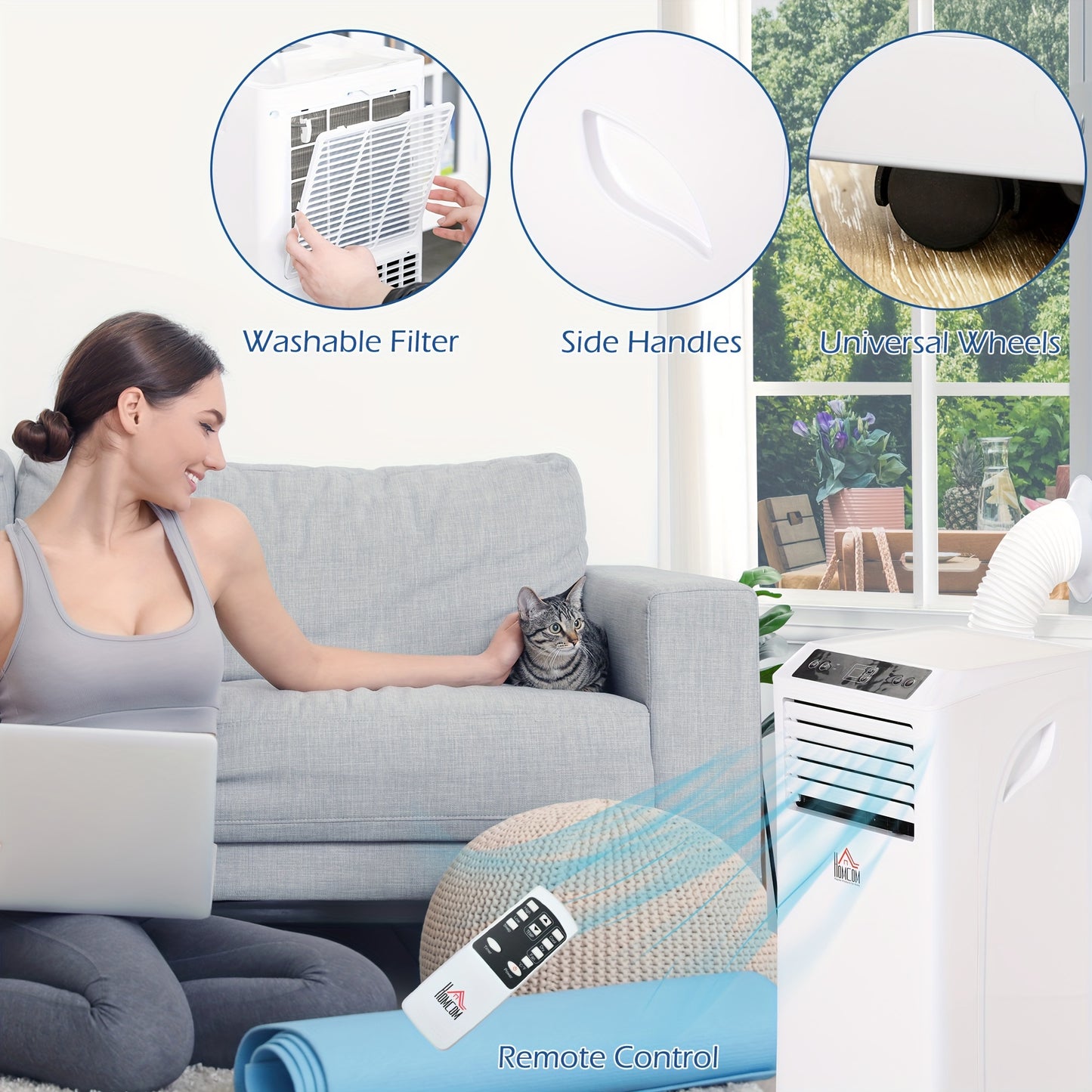 8000 BTU Portable Air Conditioner - Cooling, Dehumidifier, Ventilating