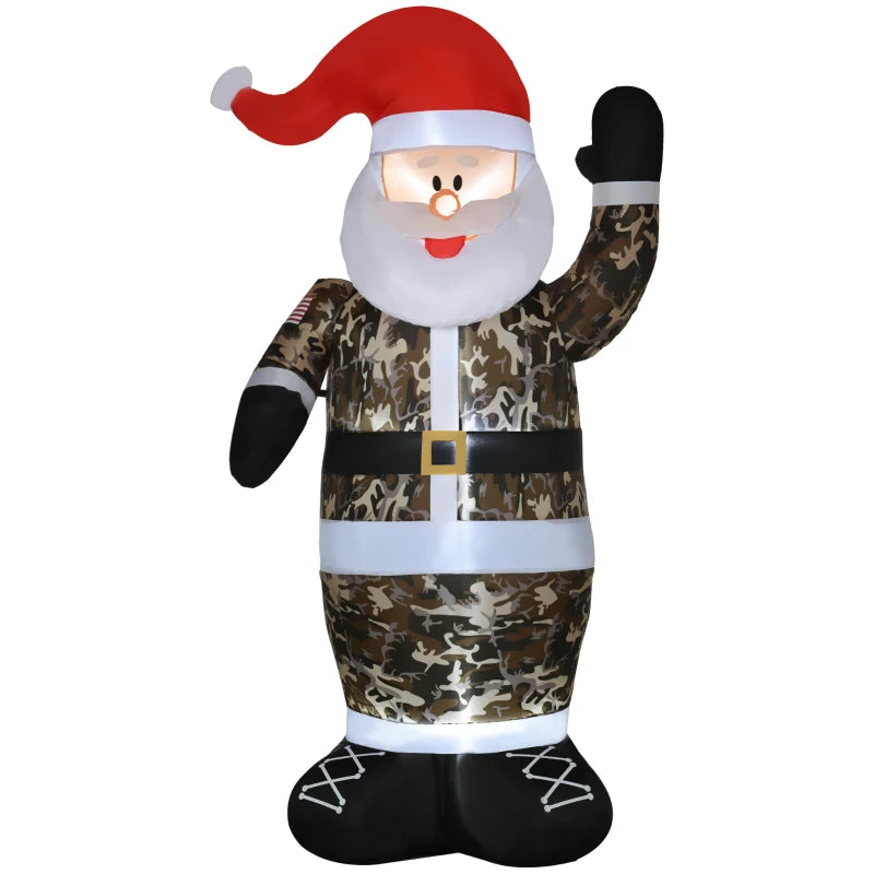 8' Christmas Inflatable Santa Claus, Outdoor Blow-Up Yard Decoration with LED Lights Display