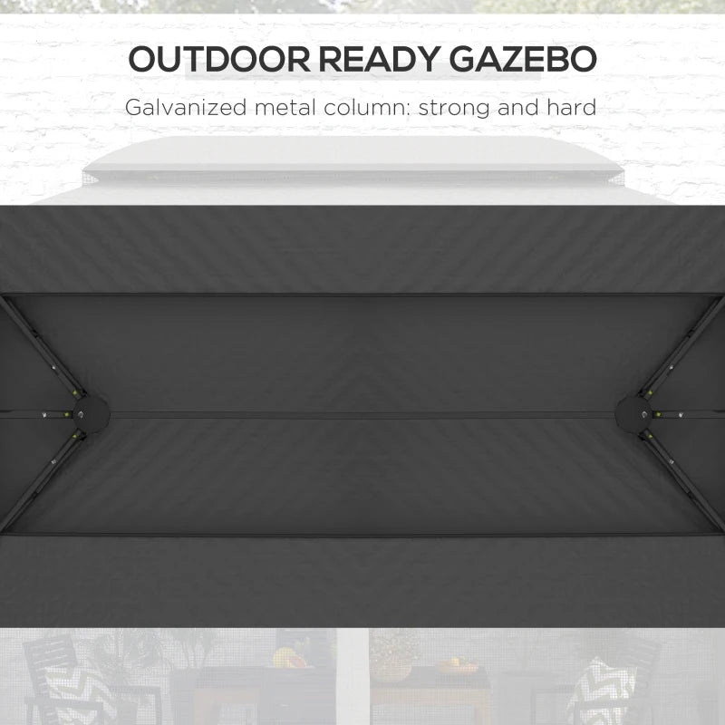 10' x 13' Patio Gazebo, Outdoor Gazebo Canopy Shelter with Netting, Vented Roof for Garden