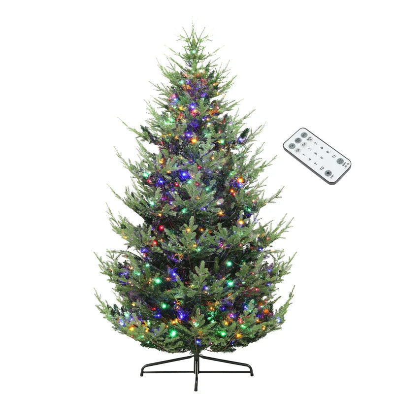 9 ft Artificial Christmas Tree, Prelit Christmas Tree with 300 LED Lights, 1939 Branch Tips and Wide Metal Base, Green