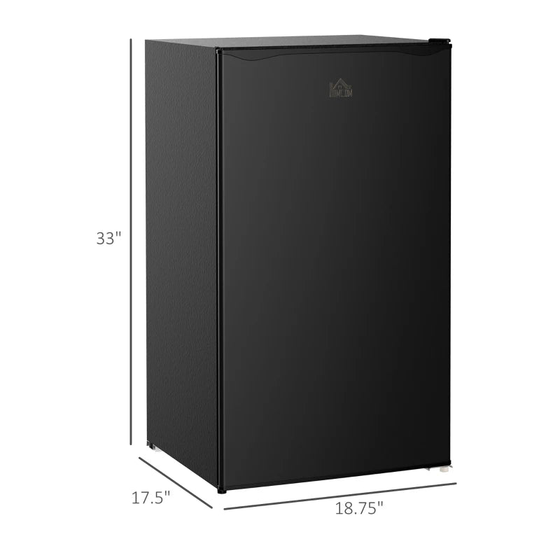 3.2 Cu.Ft Mini Fridge with Freezer, Single Door Compact Refrigerator with Adjustable Thermostat, Shelf and Reversible Door for Bedroom, Dorm, Home Office, Energy Efficient