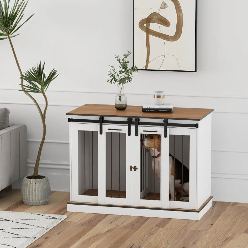 Dog Crate, Dog Cage End Table with Divider Panel, Dog Crate Furniture for Large Dog and 2 Small Dogs