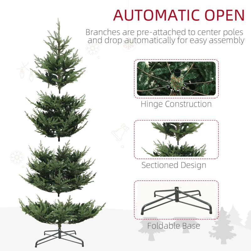 9 ft Artificial Christmas Tree, Prelit Christmas Tree with 300 LED Lights, 1939 Branch Tips and Wide Metal Base, Green