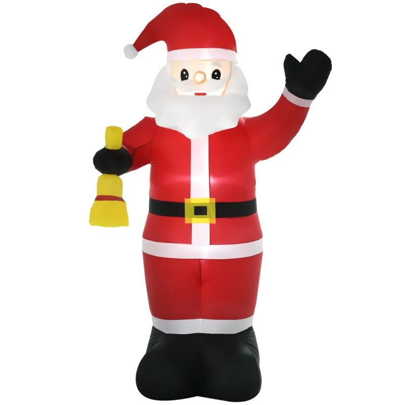 8' Christmas Inflatable Santa Claus, Outdoor Blow-Up Yard Decoration with LED Lights Display