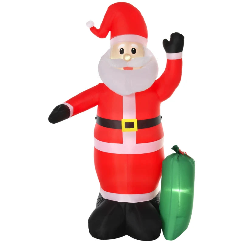 8' Christmas Inflatable Santa Claus, Outdoor Blow-Up Yard Decoration with LED Lights Display