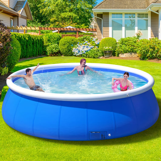 1pc Round Inflatable Swimming Pool, Large PVC Material Swimming Pool, For Family Outdoor Garden Fun