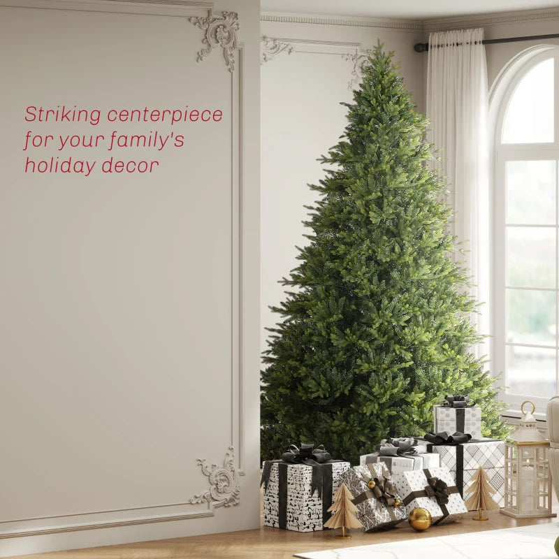 12ft Hinged Artificial Christmas Tree with Foldable Stand, Easy Assembly, Xmas Tree for Home Office Holiday, Green