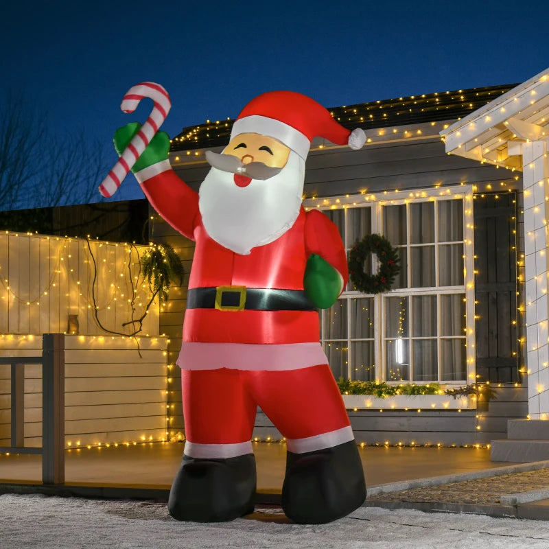 8' Christmas Inflatable Santa Claus, Outdoor Blow-Up Yard Decoration with LED Lights Display