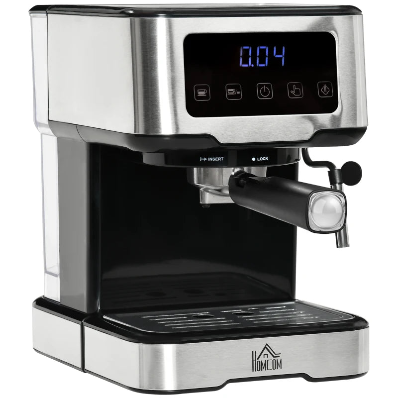 Espresso Machine with Milk Frother Wand, 15-Bar Pump Coffee Maker with 1.5L Removable Water Tank for Espresso, Latte and Cappuccino