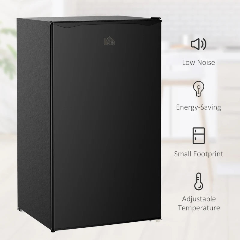 3.2 Cu.Ft Mini Fridge with Freezer, Single Door Compact Refrigerator with Adjustable Thermostat, Shelf and Reversible Door for Bedroom, Dorm, Home Office, Energy Efficient